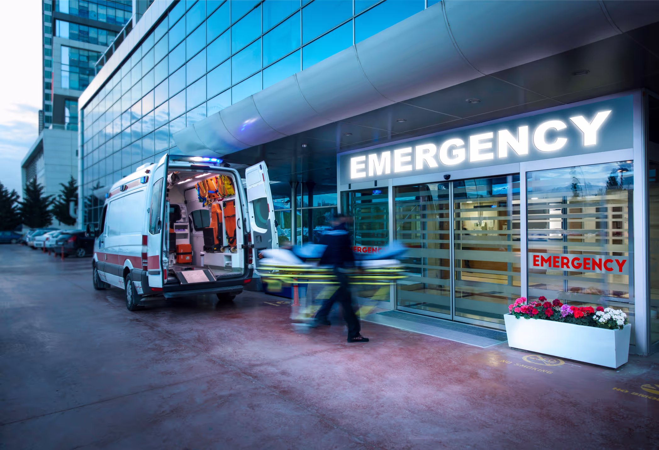 An image of the outside of an emergency room at a hospital